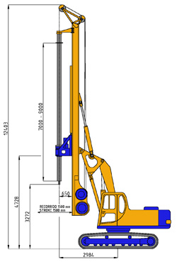 MODEL&CO, manufacturer of hydraulic rotary bored pile rig equipment RF6 for foundation engineering. MODEL&CO, manufacturer of foundation engineering equipment