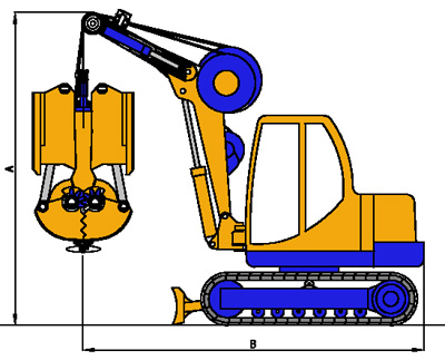 MODEL&CO, manufacturer of hydraulic diaphragm wall grab MP200-300 for foundation engineering machinery. MODEL&CO, manufacturer of foundation engineering equipment