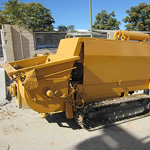 Used Putzmeister BSA 1406 D trailer pump for concrete. Used engineering foundation equipment for