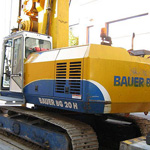 Used Bauer BG20H pile rig machine. Used engineering foundation equipment for piling rigs for large diameter boring